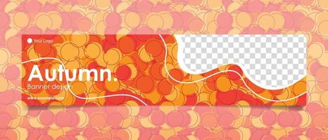 plantilla de banner de patrón de rondas de otoño naranja de línea de onda vector