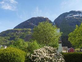 The small village Eidfjord in the norwegian Hardangerfjord photo