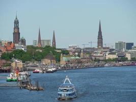 The city of Hamburg and the elbe river photo