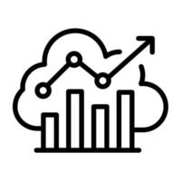 Customizable linear icon of cloud business vector