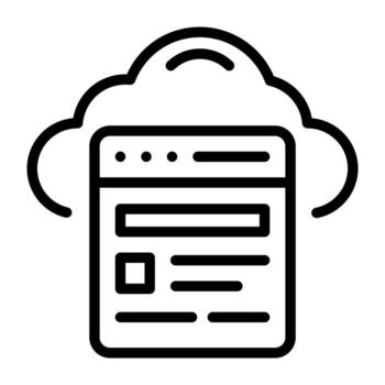 echa un vistazo al icono de la nube del sitio web, diseño lineal vector