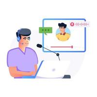 An illustration of podcast conversation in flat style vector