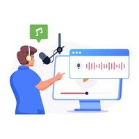 A visually appealing flat illustration of voice recording