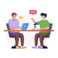 A flat illustration of podcast guest, easy to use and scalable vector