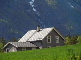The small village Eidfjord in the norwegian Hardangerfjord photo
