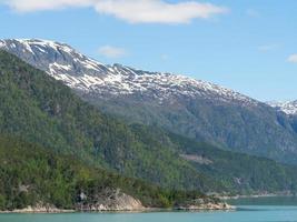 The small village Eidfjord in the norwegian Hardangerfjord photo