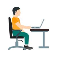 Working in Office Line Icon vector