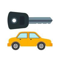 icono de coche y línea clave vector