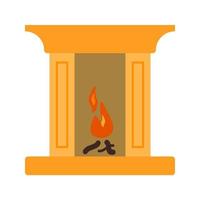 Fireplace Line Icon vector