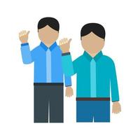 Waving to people II Line Icon vector