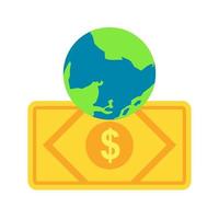 Global Cash Transfer Line Icon vector