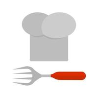 Chef Hat and Fork Line Icon vector