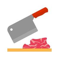 icono de línea de corte de carne vector