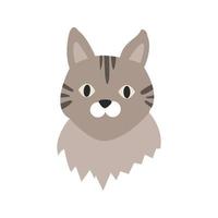 icono de línea de cara de gato vector