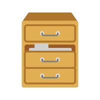Files in Drawer Line Icon vector