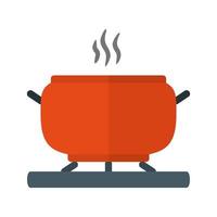 Cooking on Stove Line Icon vector