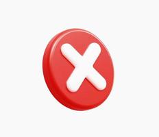 3d Realistic cross checkmark button vector Illustration