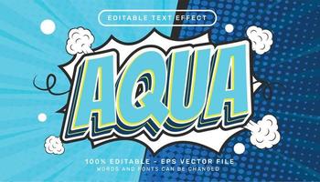 aqua retro blue pop color 3d text effect and editable text effect