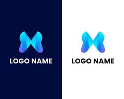 plantilla de diseño de logotipo moderno colorido creativo letra m vector