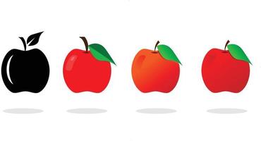Apple collection vector illustration with silhouette art illustration.