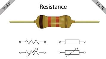 Resistor isolated electrical part vector resistor vector, Resistance electronic symbol.