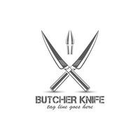 butcher knife vintage logo element, free vector