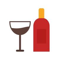 icono de copa y línea de vino vector