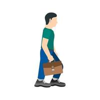 Walking with Briefcase Line Icon vector