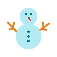 icono de línea de muñeco de nieve vector