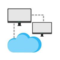 Cloud Network Line Icon vector