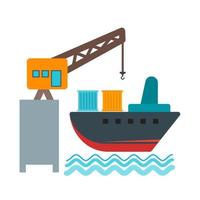 Delivery via Shipping Line Icon vector