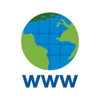 icono de línea de world wide web vector