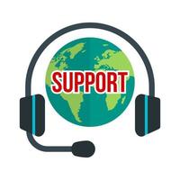 Global Support Line Icon vector