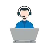 Support Agent Speaking Line Icon vector