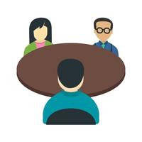 Panel Interview Line Icon vector