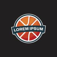 basketball flat logo design vector