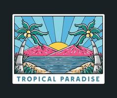 ilustración de paraíso tropical vector