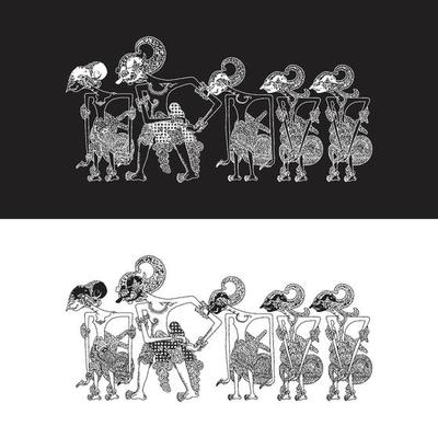 wayang pandawa illustration