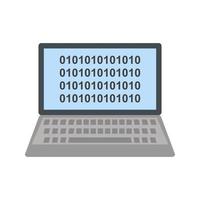 Computer Binary Code Line Icon vector