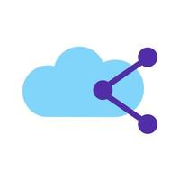 Shared Cloud Line Icon vector