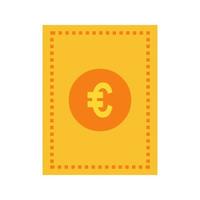 icono de línea de billete de euro vector