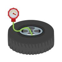 Checking Tyre Pressure Line Icon vector