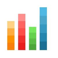 Stacked Bar Chart Line Icon vector