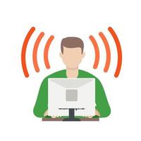 Signal on User Line Icon vector