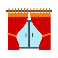 Curtains Line Icon vector