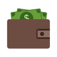 Wallet full of money Line Icon vector