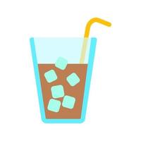 Drink with ice Line Icon vector