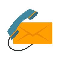 icono de línea de correo electrónico o llamada vector