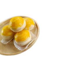 Chinese cake Pastries or moon cakes isolate on white background with clipping path photo