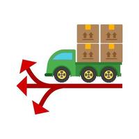 Multiple Delivery Points Line Icon vector